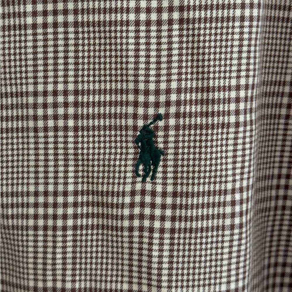 Polo Ralph Lauren Blake Plaid Button Down Shirt XXL Brown Tan Classic Fit Pony - Picture 2 of 8